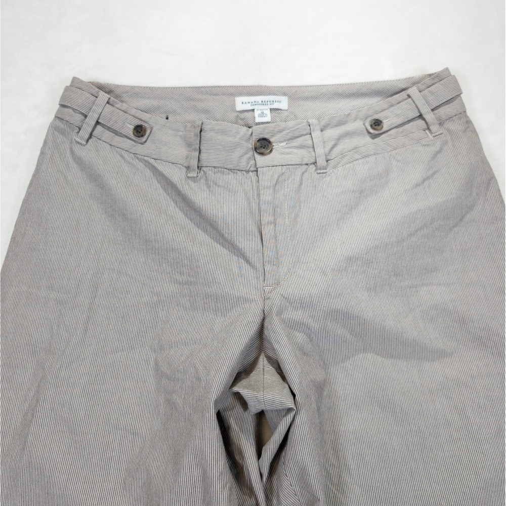 Banana Republic Capri Pants Women 12 Brown Pinstripe Y2K Vintage Preppy Academia - Picture 5 of 12